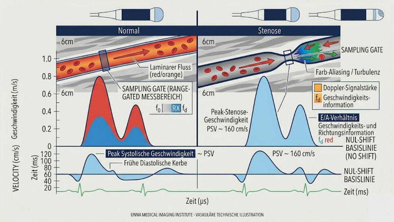 Carotis-Duplexsonographie mit Farbdoppler und PW-Doppler